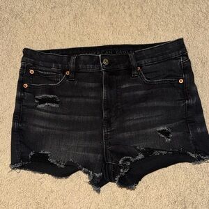 American Eagle Outfitters Dark Gray Distressed Jean Shorts